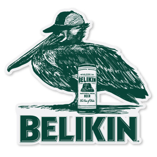 BELIKIN BIRD AND BEER DECAL - 4″ × 3.76″